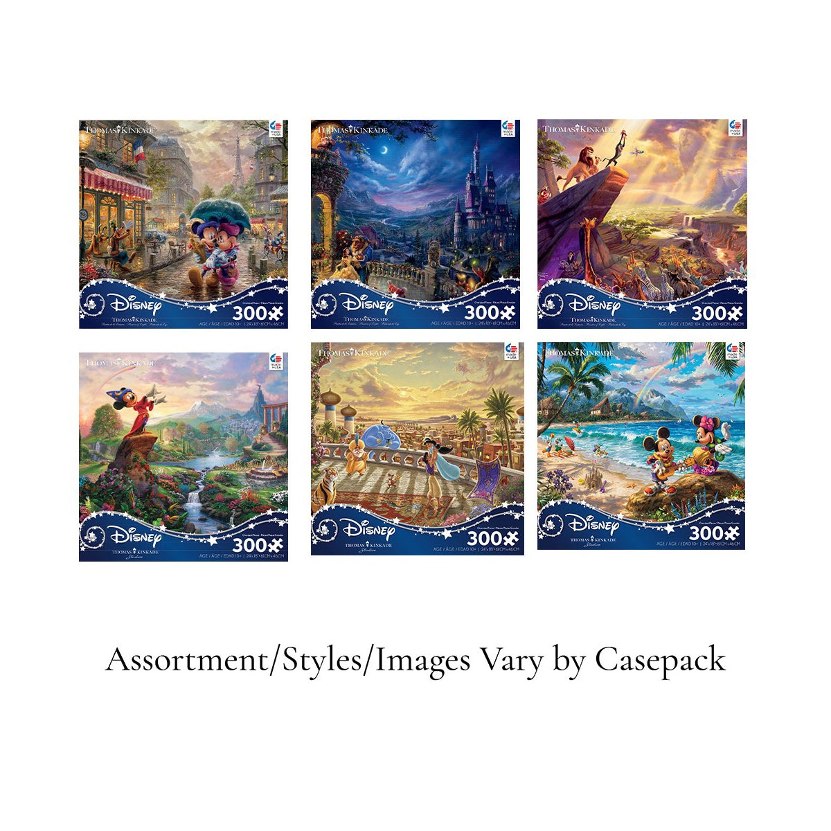 300PC THOMAS KINKADE DISNEY PRINCESS OVERSIZE ASST (6) BL